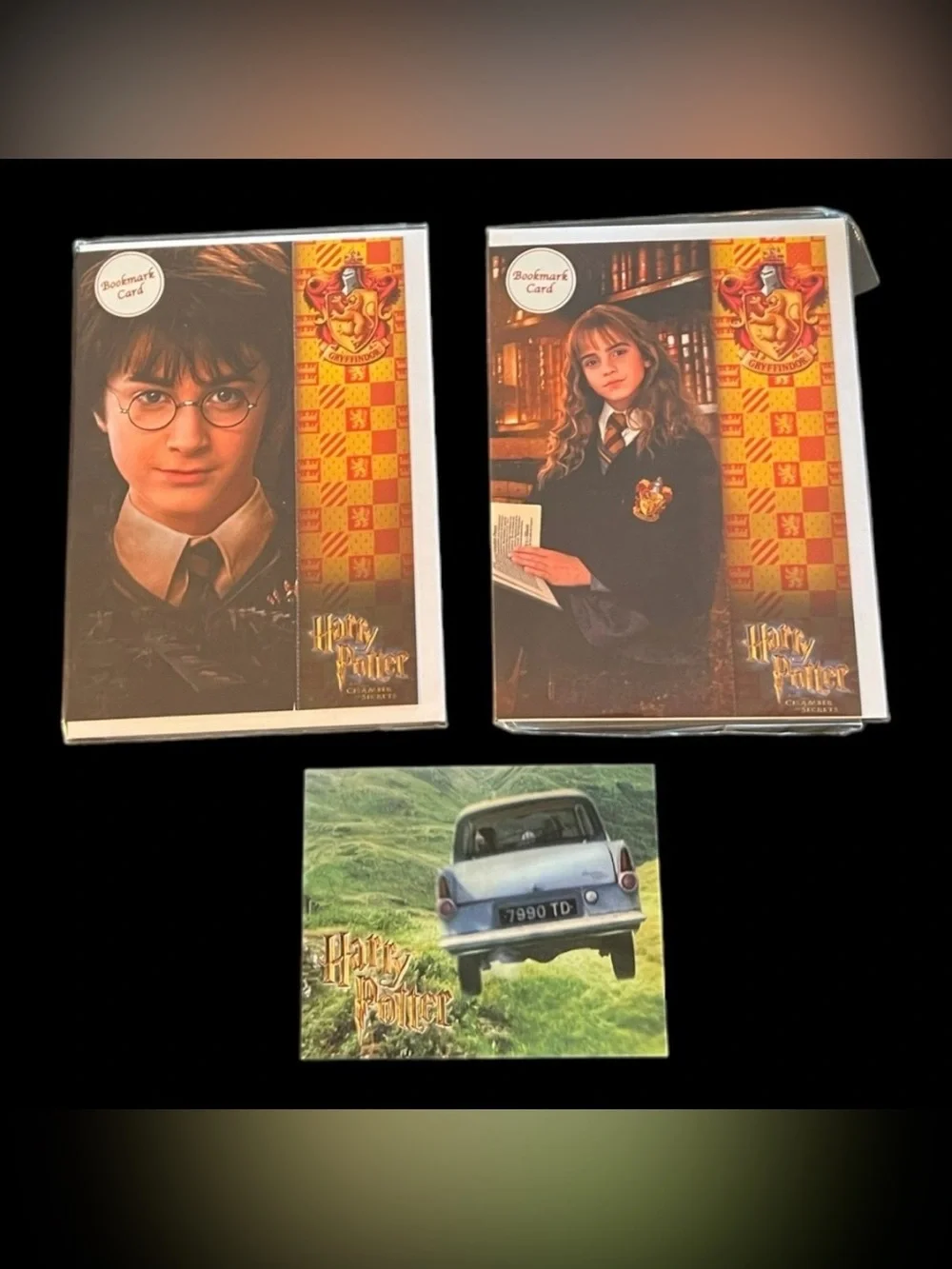 RARE Vintage UK Harry Potter Bookmark Birthday Cards W/Holographic Postcard NEW
